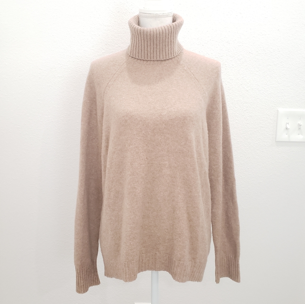 J. Crew Tan Wool Alpaca Blend Turtleneck Sweater Size Medium